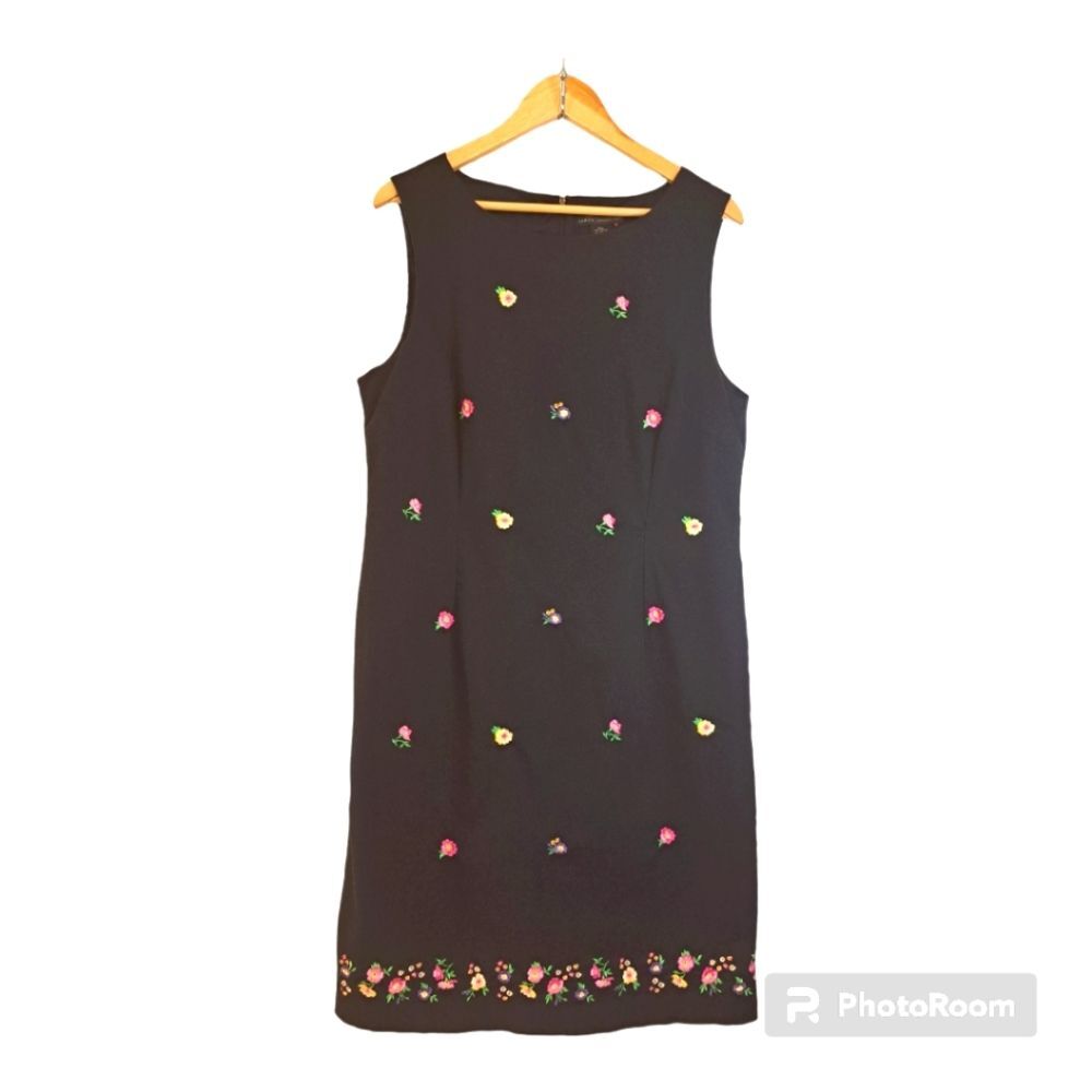 Vintage Sarah Spencer Floral Granny Core Embellished Shift Dress  Size 14